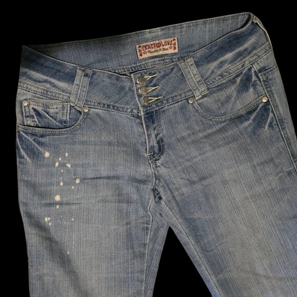 Low rise size 5 Wallflower jeans, bleach wash - Picture 5 of 8